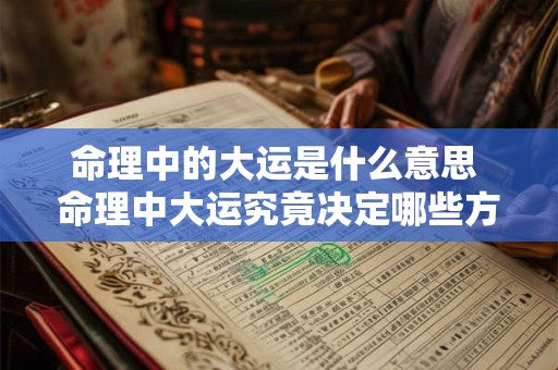 命理中的大运是什么意思 命理中大运究竟决定哪些方面