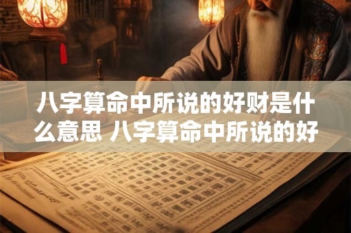 八字算命中所说的好财是什么意思 八字算命中所说的好财是什么意思啊