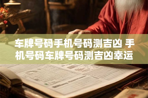 车牌号码手机号码测吉凶 手机号码车牌号码测吉凶幸运数字