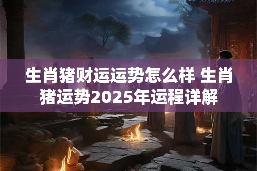 生肖猪财运运势怎么样 生肖猪运势2025年运程详解