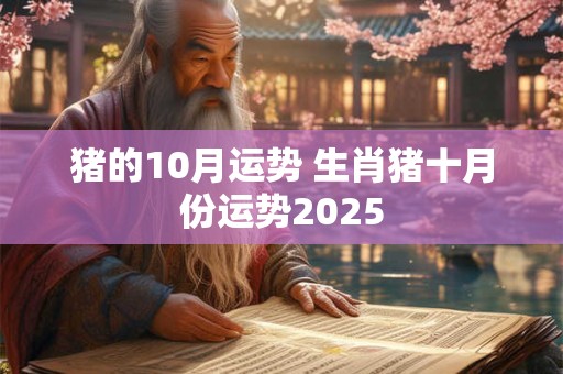 猪的10月运势 生肖猪十月份运势2025