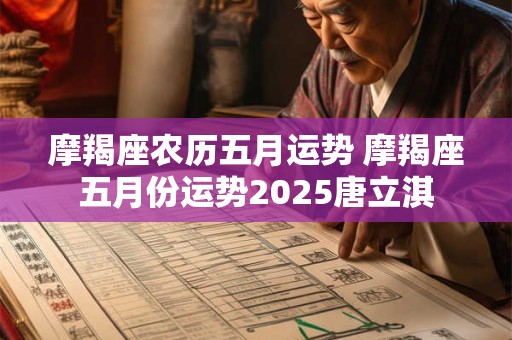 摩羯座农历五月运势 摩羯座五月份运势2025唐立淇