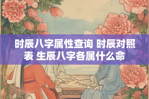 时辰八字属性查询 时辰对照表 生辰八字各属什么命