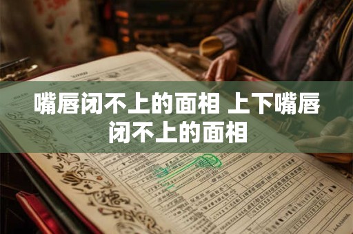 嘴唇闭不上的面相 上下嘴唇闭不上的面相