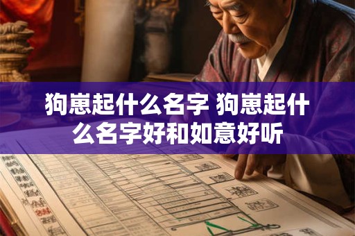 狗崽起什么名字 狗崽起什么名字好和如意好听