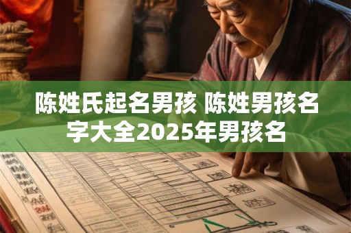 陈姓氏起名男孩 陈姓男孩名字大全2025年男孩名