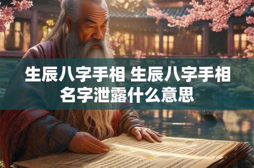 生辰八字手相 生辰八字手相名字泄露什么意思