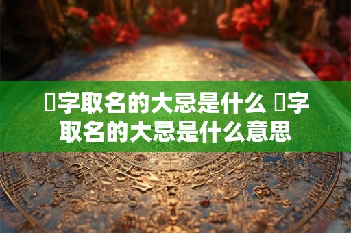 璟字取名的大忌是什么 璟字取名的大忌是什么意思