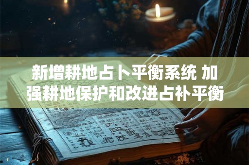 新增耕地占卜平衡系统 加强耕地保护和改进占补平衡工作实施方案
