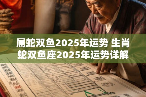 属蛇双鱼2025年运势 生肖蛇双鱼座2025年运势详解