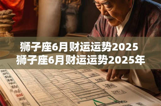 狮子座6月财运运势2025 狮子座6月财运运势2025年运程