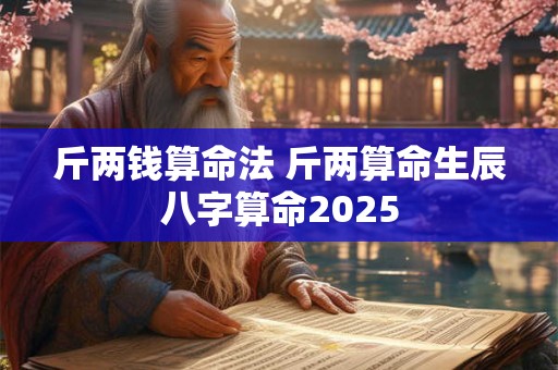 斤两钱算命法 斤两算命生辰八字算命2025