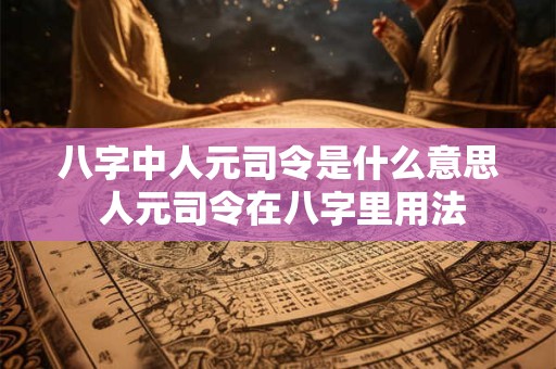 八字中人元司令是什么意思 人元司令在八字里用法