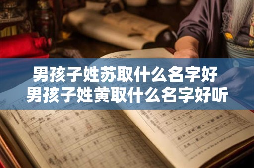 男孩子姓苏取什么名字好 男孩子姓黄取什么名字好听又独特