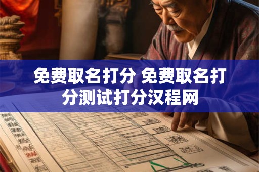 免费取名打分 免费取名打分测试打分汉程网