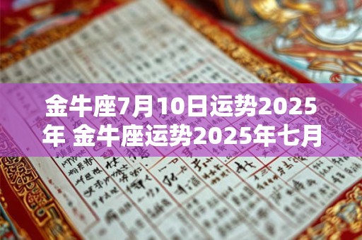 金牛座7月10日运势2025年 金牛座运势2025年七月运势详解