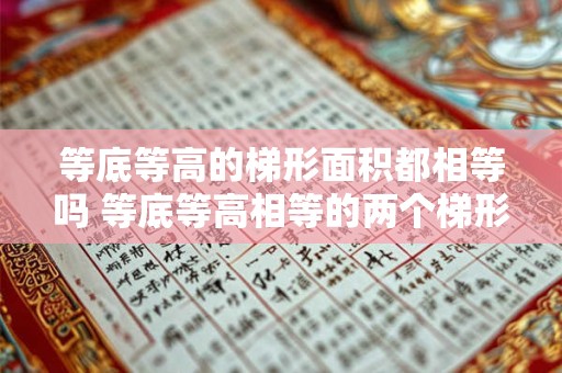 等底等高的梯形面积都相等吗 等底等高相等的两个梯形 一定可以拼成平行四边形