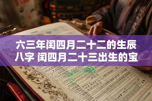 六三年闰四月二十二的生辰八字 闰四月二十三出生的宝宝是什么星座