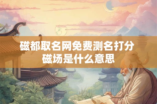 磁都取名网免费测名打分 磁场是什么意思