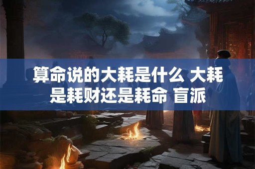 算命说的大耗是什么 大耗是耗财还是耗命 盲派
