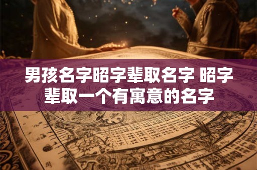 男孩名字昭字辈取名字 昭字辈取一个有寓意的名字