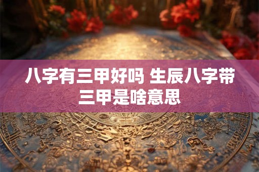 八字有三甲好吗 生辰八字带三甲是啥意思