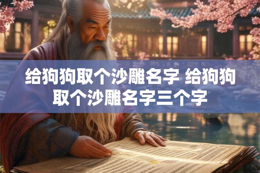 给狗狗取个沙雕名字 给狗狗取个沙雕名字三个字