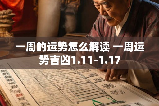 一周的运势怎么解读 一周运势吉凶1.11-1.17