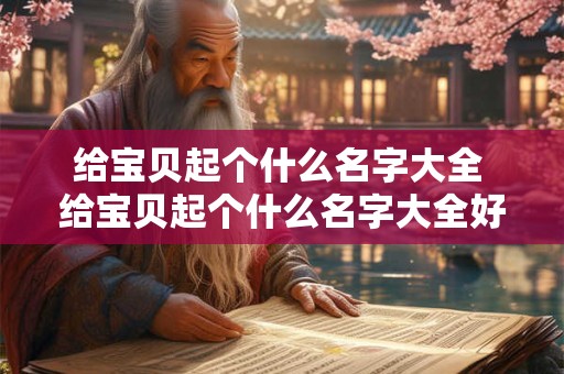 给宝贝起个什么名字大全 给宝贝起个什么名字大全好听
