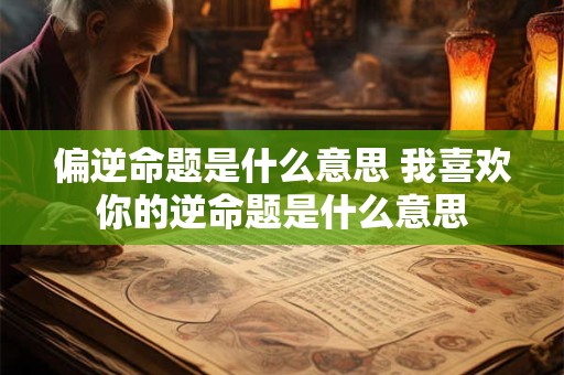 偏逆命题是什么意思 我喜欢你的逆命题是什么意思