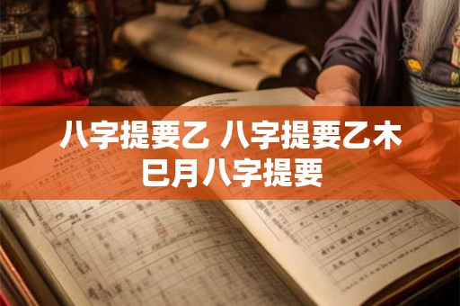 八字提要乙 八字提要乙木巳月八字提要 八字提要乙 八字提要乙木巳月八字提要