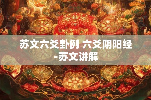 苏文六爻卦例 六爻阴阳经-苏文讲解
