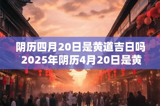 阴历四月20日是黄道吉日吗 2025年阴历4月20日是黄道吉日吗
