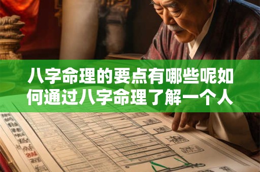 八字命理的要点有哪些呢如何通过八字命理了解一个人的命运和运势
