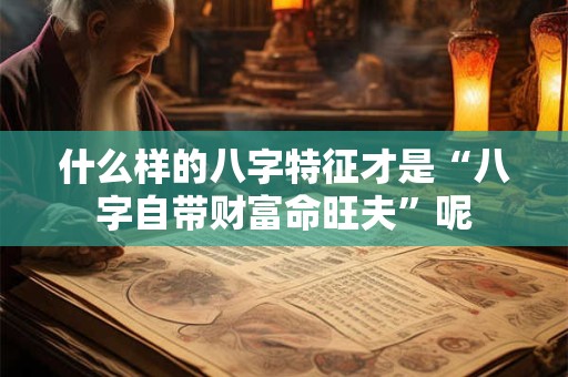 什么样的八字特征才是“八字自带财富命旺夫”呢