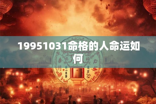 19951031命格的人命运如何