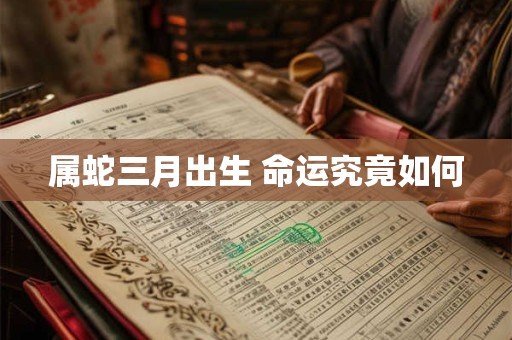 属蛇三月出生 命运究竟如何