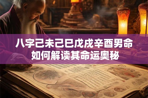 八字己未己巳戊戌辛酉男命 如何解读其命运奥秘