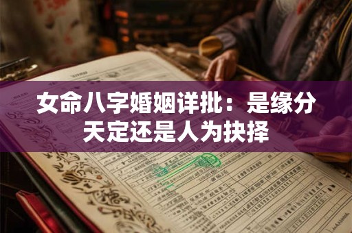 女命八字婚姻详批:是缘分天定还是人为抉择 女命八字婚姻详批:是缘分天定还是人为抉择