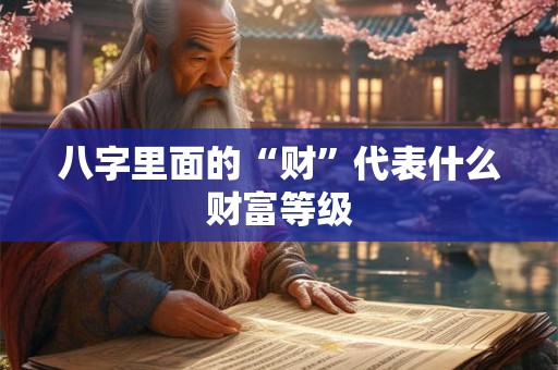 八字里面的“财”代表什么财富等级