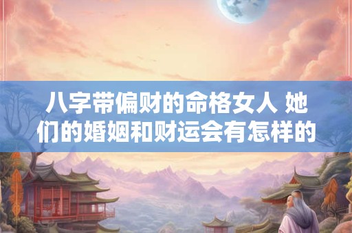 八字带偏财的命格女人 她们的婚姻和财运会有怎样的表现