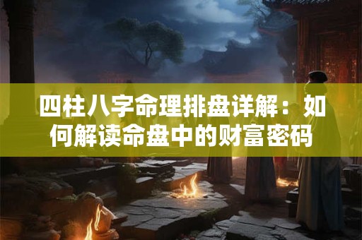 四柱八字命理排盘详解：如何解读命盘中的财富密码