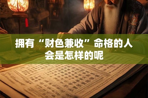 拥有“财色兼收”命格的人会是怎样的呢