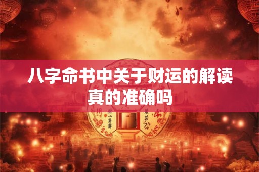 八字命书中关于财运的解读真的准确吗