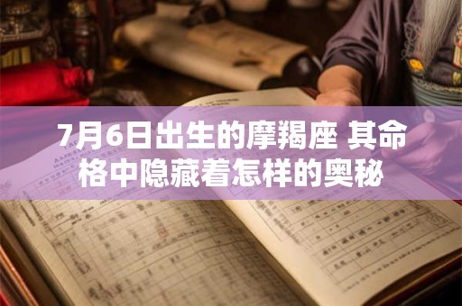 7月6日出生的摩羯座 其命格中隐藏着怎样的奥秘