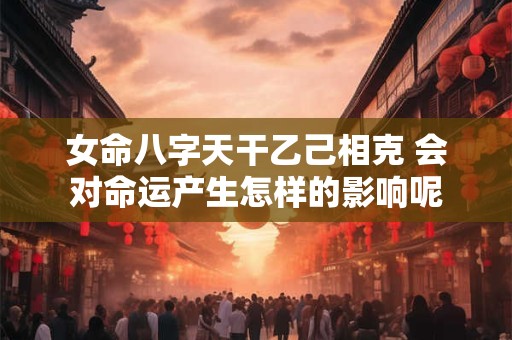 女命八字天干乙己相克 会对命运产生怎样的影响呢