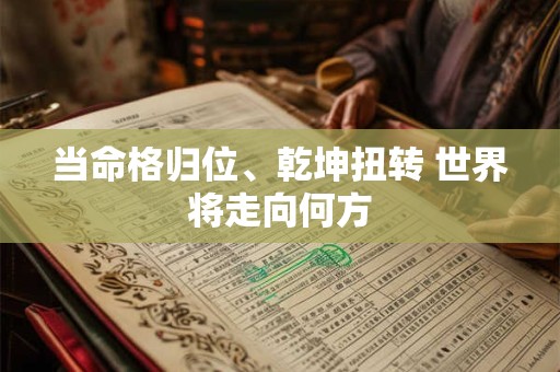 当命格归位、乾坤扭转 世界将走向何方