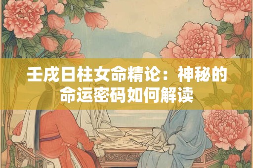 壬戌日柱女命精论：神秘的命运密码如何解读