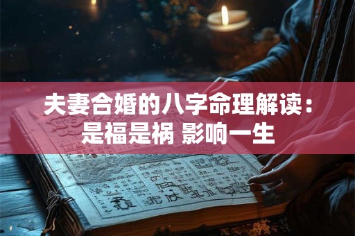 夫妻合婚的八字命理解读：是福是祸 影响一生