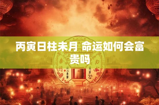丙寅日柱未月 命运如何会富贵吗